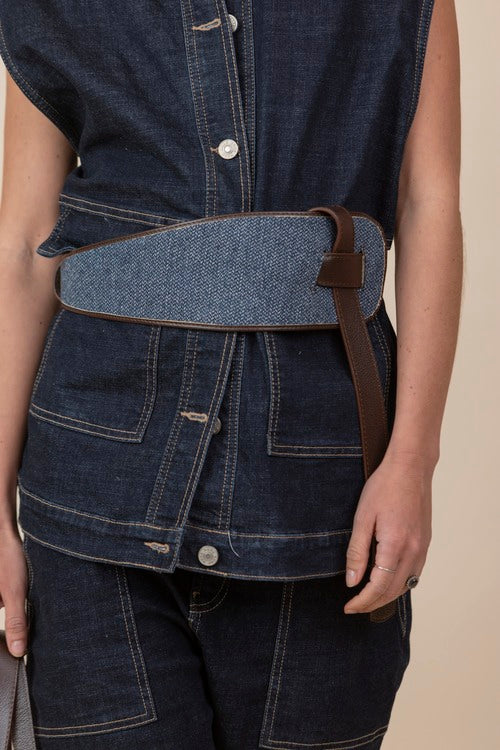 Cinturón Amazona - Denim/Café