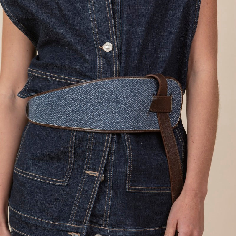 Cinturón Amazona - Denim/Café